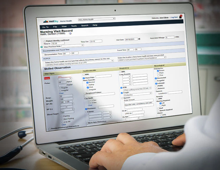 screenshot of WellSky Home Health